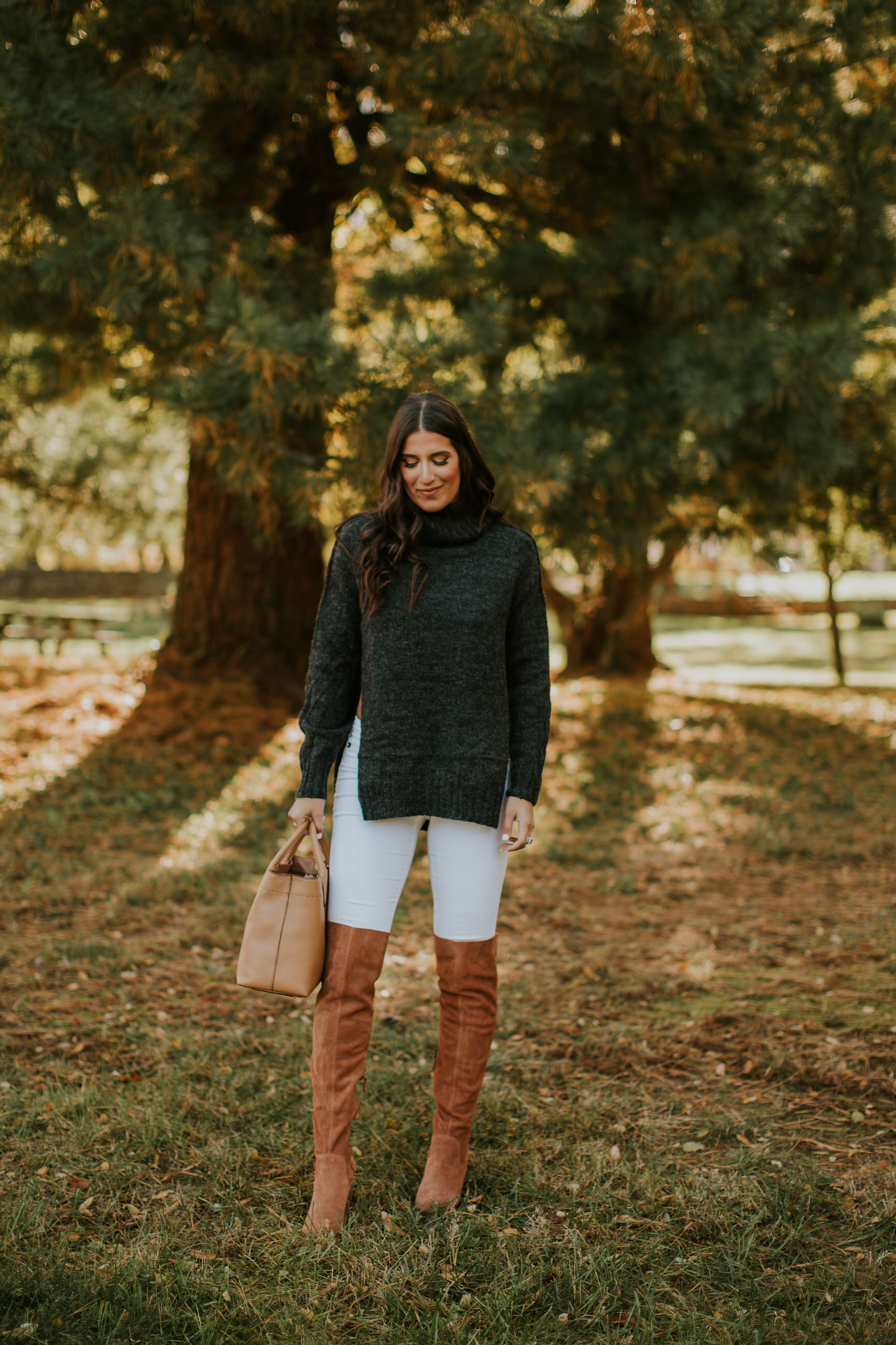 side split turtleneck, chunky turtleneck, fall style, fall fashion, fall inspo, fall inspiration, over the knee boots, charcoal sweater, holiday style, black friday sales, thanksgiving sales, black friday deals, black friday 2017, 2017 black friday sales, cyber monday sales // grace wainwright a southern drawl