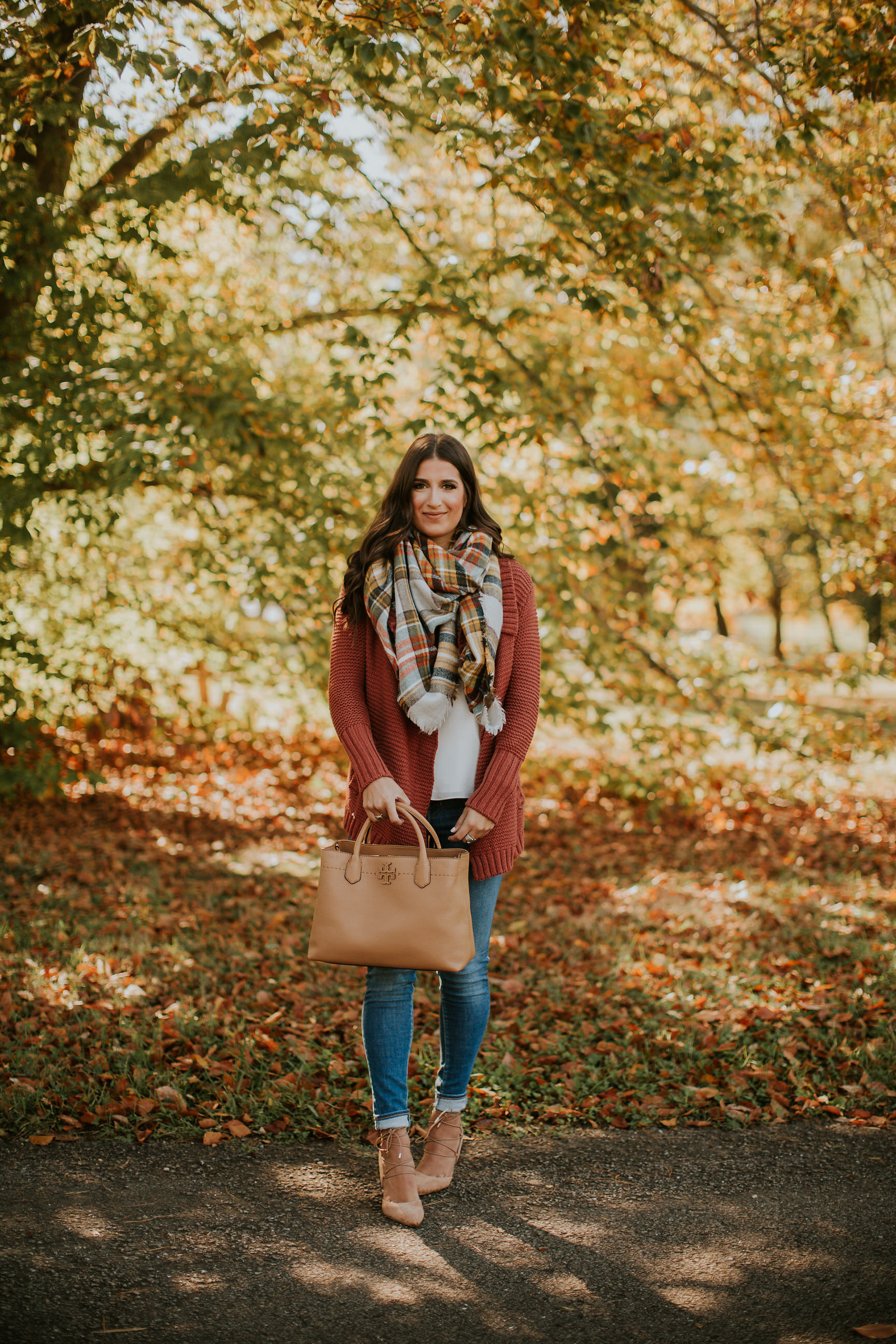 cardigan sweater, cozy blanket scarf, fall style, lace up heels, fall fashion, fall inspo, fall outfit ideas, blanket scarves, favorite blanket scarf, plaid blanket scarf, levi jeans // grace wainwright a southern drawl