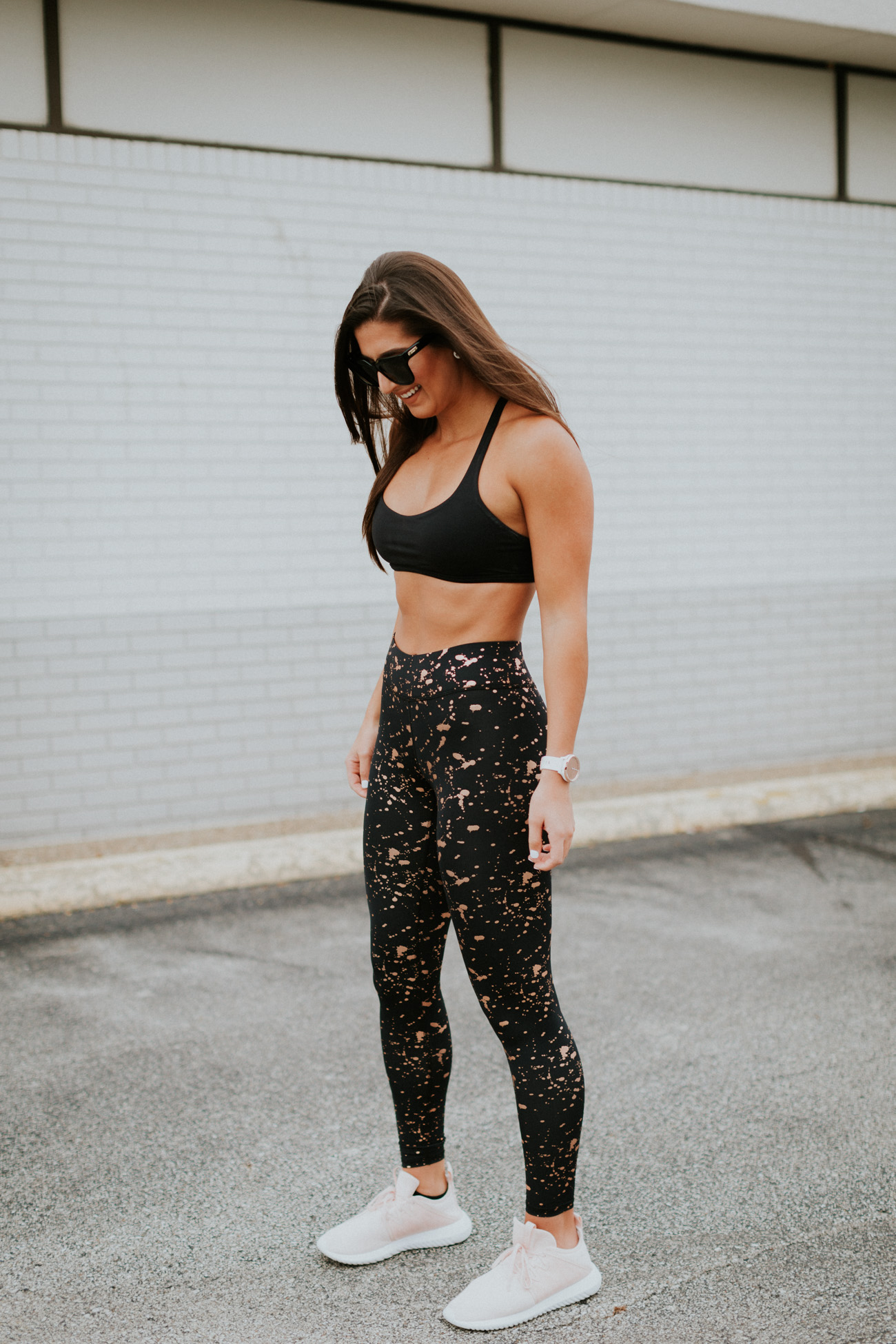 gold splatter leggings, lululemon free to be bra, adidas tubular sneakers, alo yoga jacket, alo bomber jacket, terez leggings, adidas tubular viral sneaker, athleisure, a southern drawl workouts, fall activewear, winter activewear, fit with asd videos, #fitwithasd, gym looks, trendy workout outfit, cute activewear outfit, a southern drawl workouts, weekly workout routine, weekly workouts, weekly exercises, polar a360 watch, cute activewear, cute workout outfit, running routine, girl gains, fitness inspiration, fitspo, nike athleisure outfit // grace wainwright a southern drawl