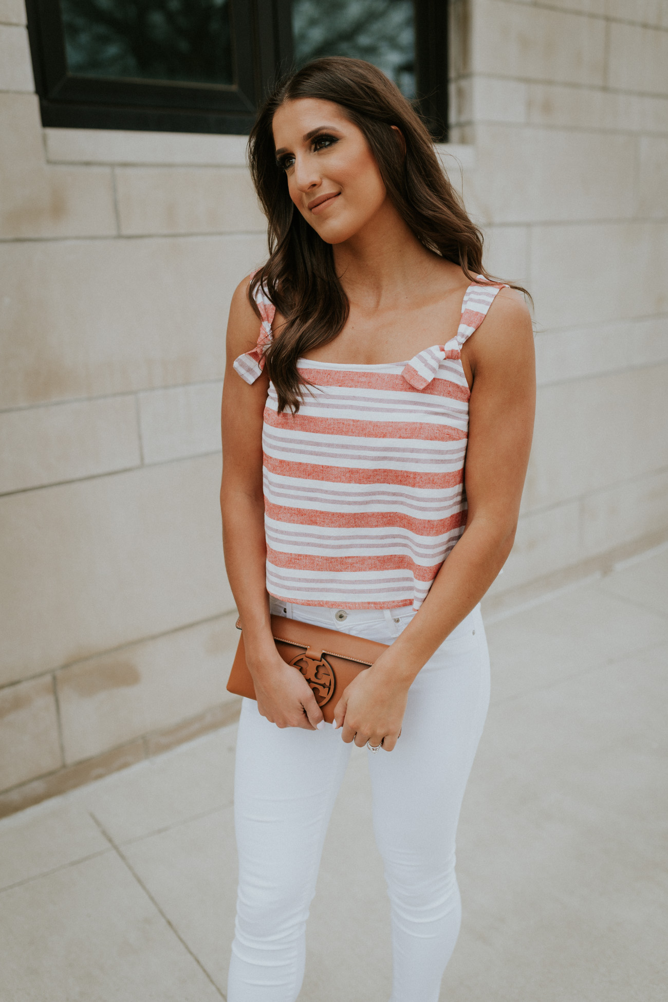 stripe bow top, summer style, spring style, white skinny jeans, cute spring outfit, jeffrey campbell despoina sandal, stripe top, stripe tank, lovers and friends tank, lovers and friends la // grace wainwright a southern drawl