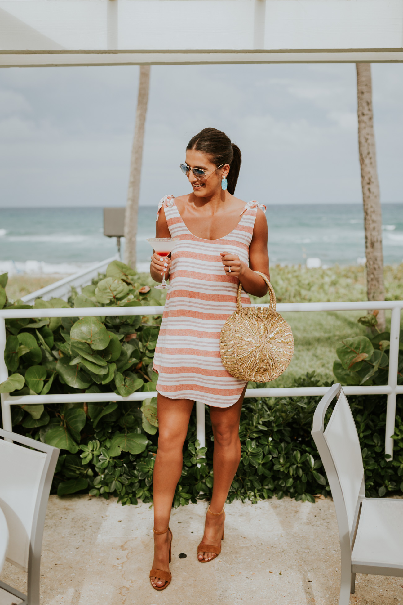 stripe sundress, stripe dress, lovers and friend dress, beach dress, beachy outfit, beachside outfit, beachside dress, vacation dress, vacation outfit, cute vacation outfit, delray sands resort, latitudes delray, delray beach florida // grace wainwright a southern drawl