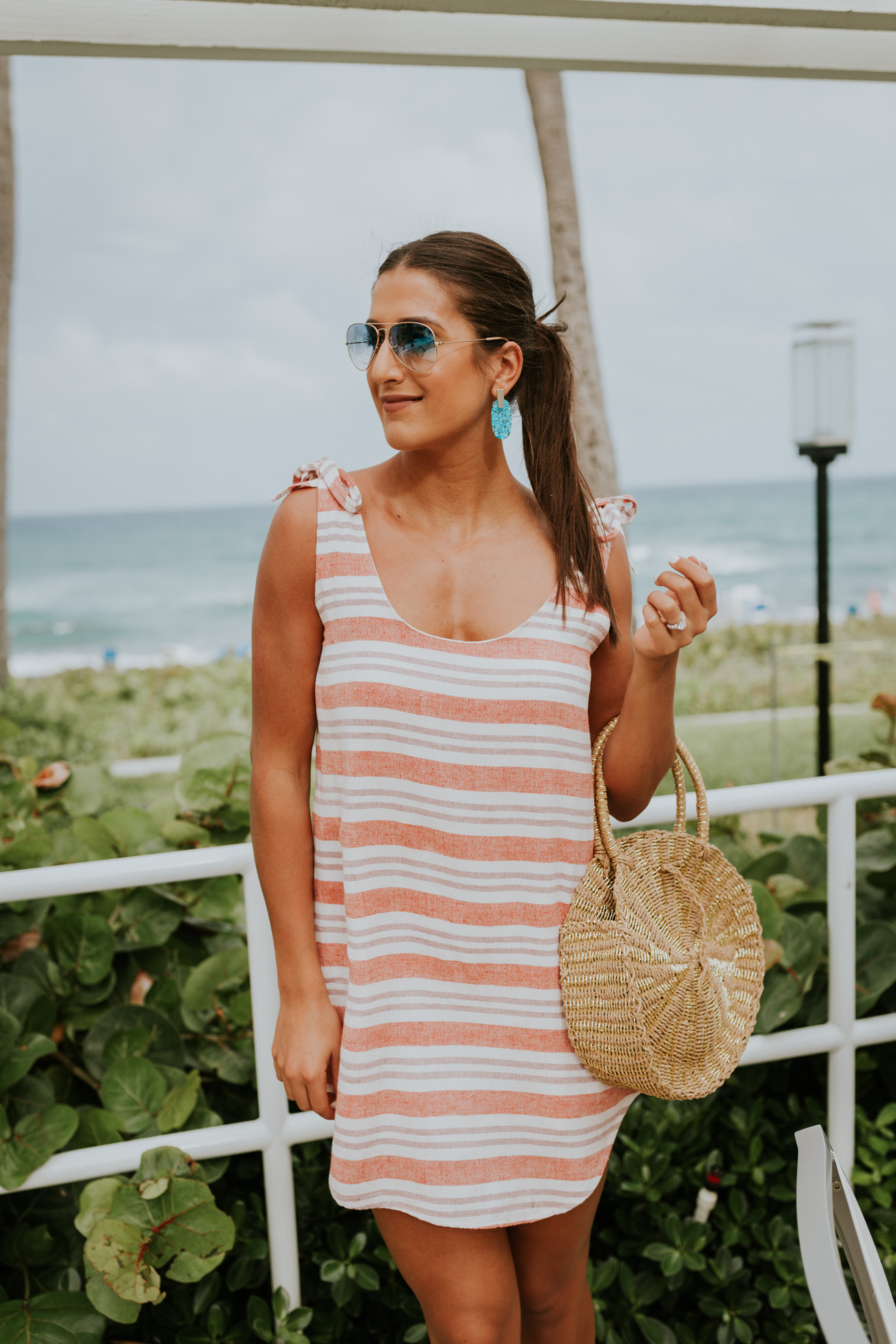 stripe sundress, stripe dress, lovers and friend dress, beach dress, beachy outfit, beachside outfit, beachside dress, vacation dress, vacation outfit, cute vacation outfit, delray sands resort, latitudes delray, delray beach florida // grace wainwright a southern drawl