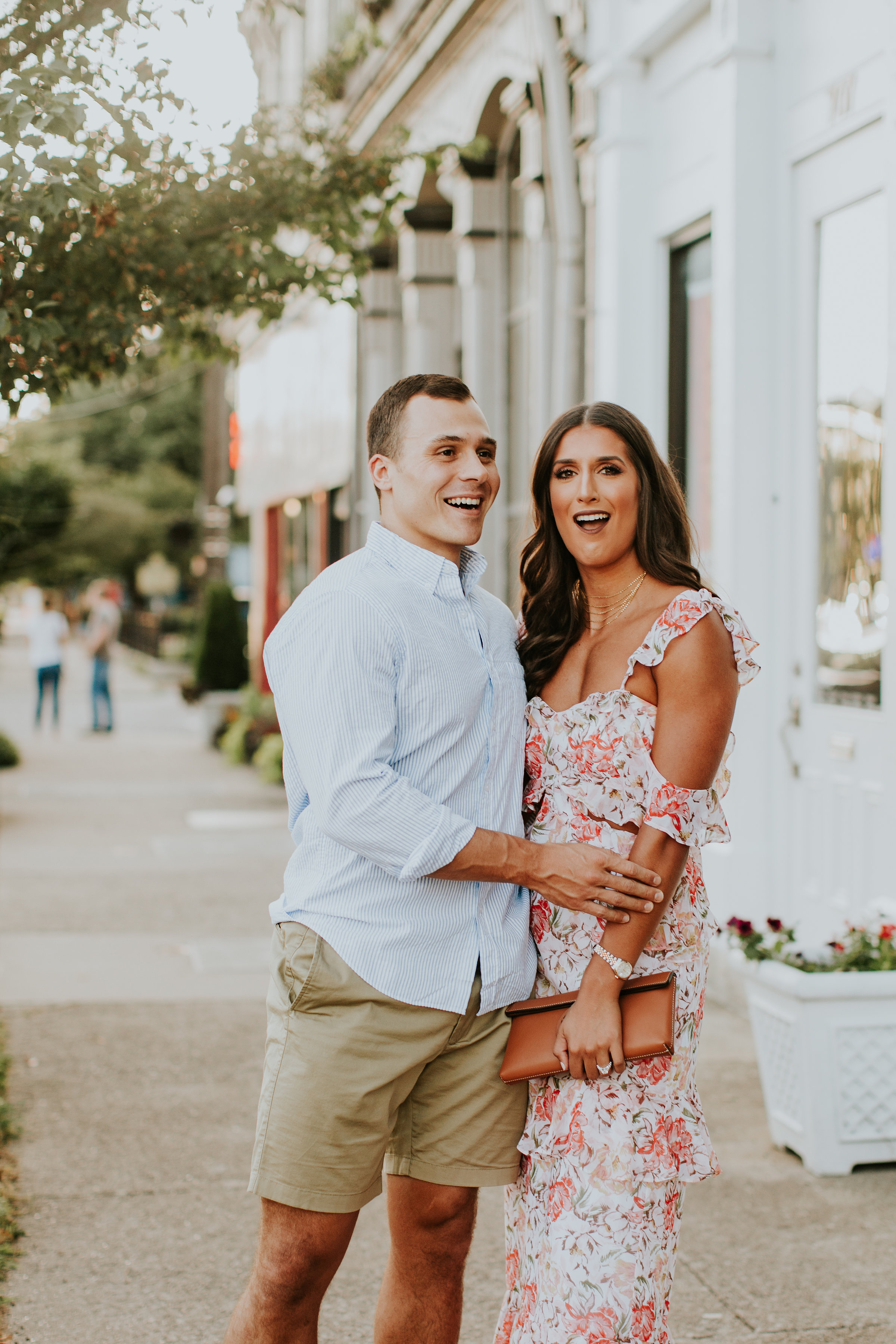 ruffle maxi dress, a southern drawl wedding, a southern drawl engagement, cold shoulder maxi dress, couples style, couples fashion, couples goals, jordan white a southern drawl, grace wainwright, grace white a southern drawl, tory burch miller clutch, date night outfit, cocktail dress, cocktail maxi dress, wedding guest dress // a southern drawl