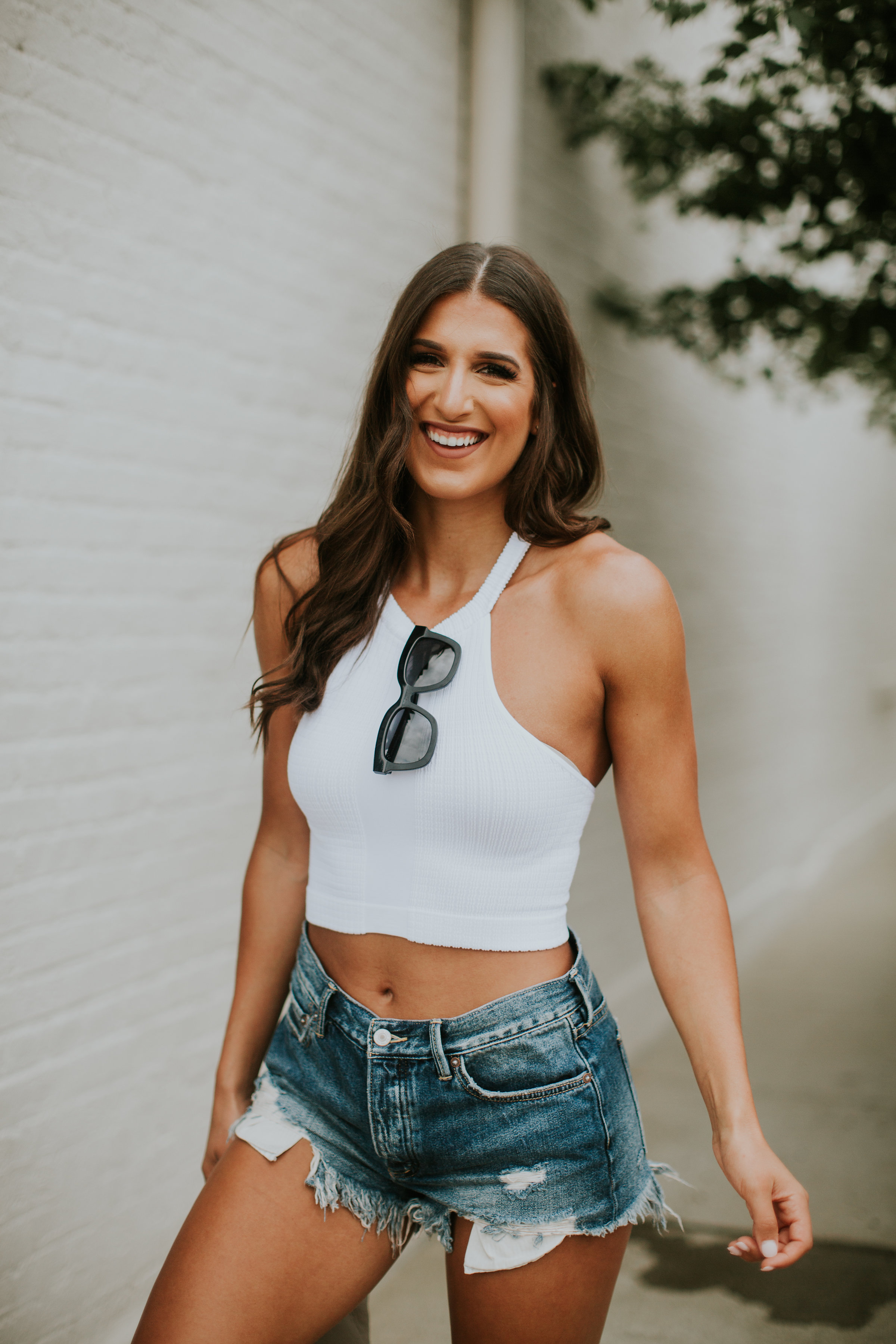white crop tank, free people crop tank, casual outfit, casual date night outfit, casual style, casual fashion, basic crop tank, white tanks, slip on sneakers, sofft slip on sneakers // grace wainwright a southern drawl