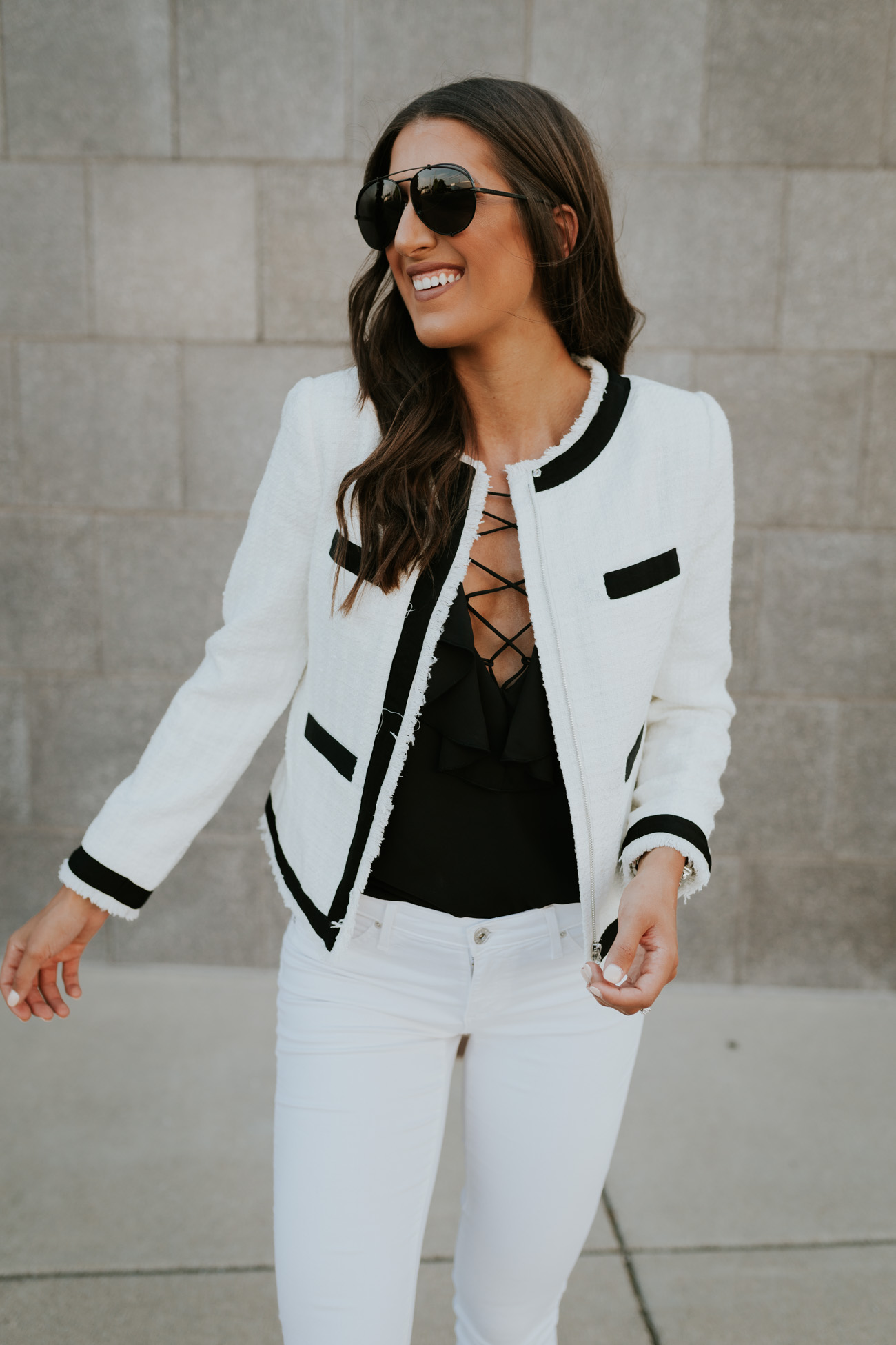lace up cami, wayf lace up ruffle cami, preppy style, preppy jacket, tweed jacket, cece tweed jacket, 2018 nordstrom anniversary sale public access, shop nordstrom, nordstrom shoes, nordstrom dresses, nordstrom handbag sale, nordstrom anniversary sale dates, Nordstrom Anniversary Sale 2018, nordstrom anniversary sale picks, nordstrom anniversary sale catalog, sale picks for nordstrom anniversary sale 2018, information on nordstrom anniversary sale, nordstrom credit card, nordstrom debit card, nordstrom rewards, nordstrom sale, nordstrom anniversary sale finds, nsale finds, nsale picks, nike on sale, cute fall outfit, fall style, fall inspo, fall sale, nordstrom anniversary sale public access, 2018 nordstrom anniversary sale public access // grace wainwright a southern drawl