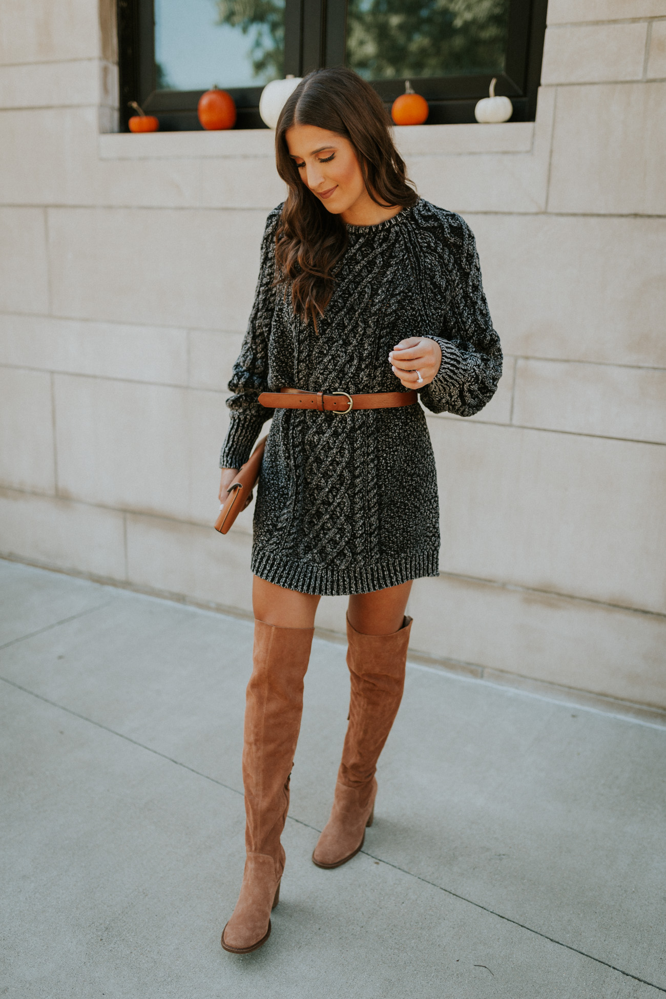 Cable Knit Sweater Dress | A Southern Drawl
