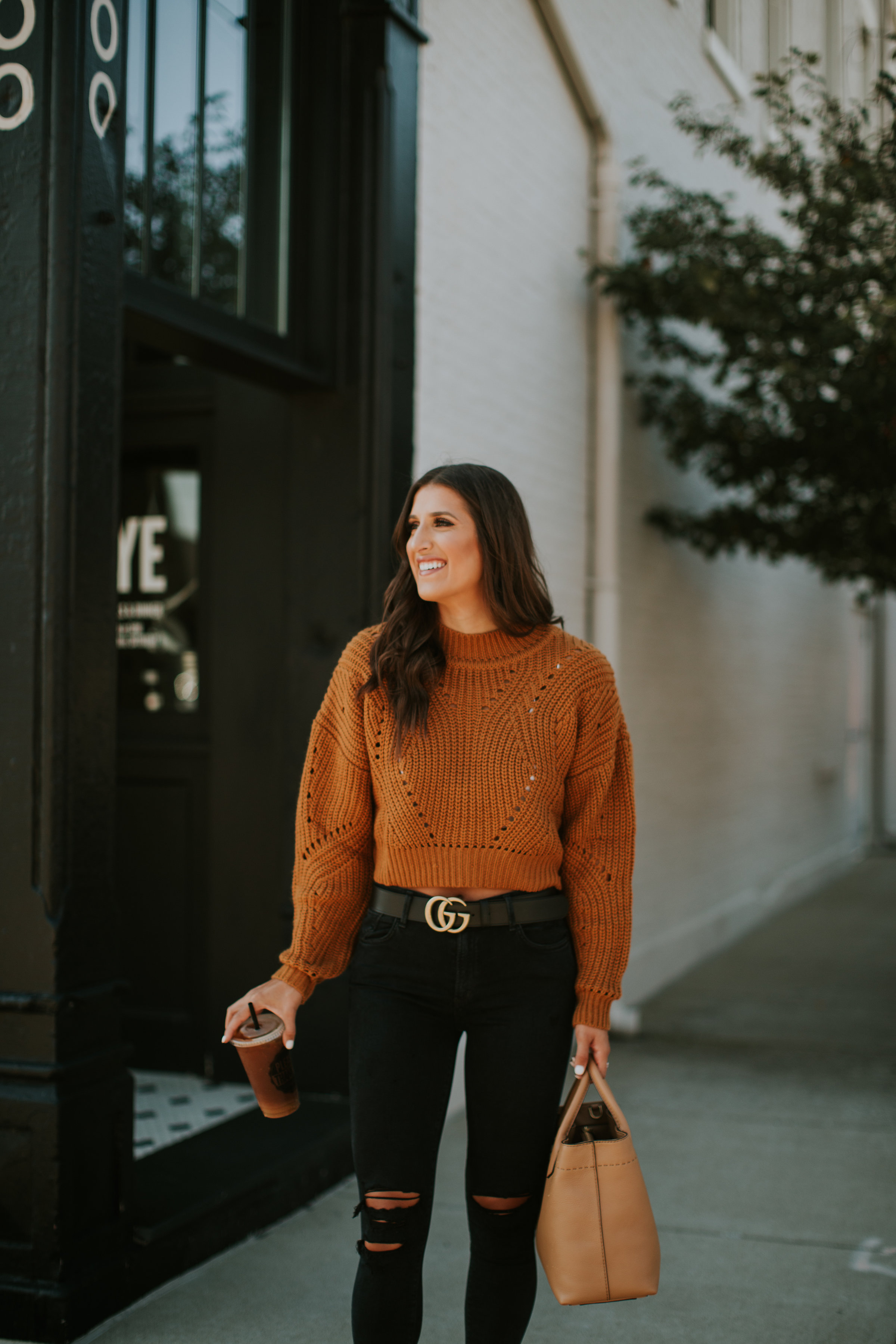 crop sweater, gucci belt, agolde jeans, winter style, winter fashion, winter pullover, astr sweater, crop sweater style //  grace white a southern drawl