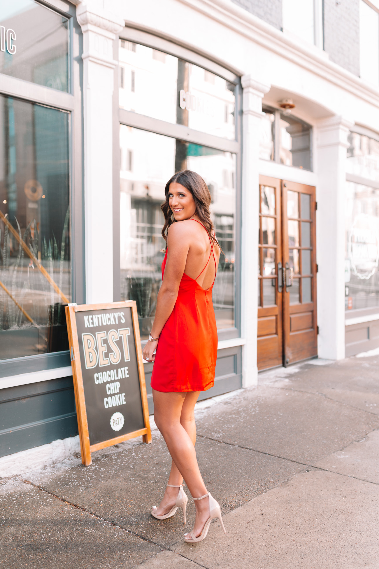 red wrap dress, affordable mini dress, affordable cocktail dress, layered necklace, pink midi dress, valentine's day outfit, valentine's day dress, vday outfit, vday style, vday dress, pink dresses, body con dress, grace white valentine's day, grace white louisville kentucky, kentucky blogger