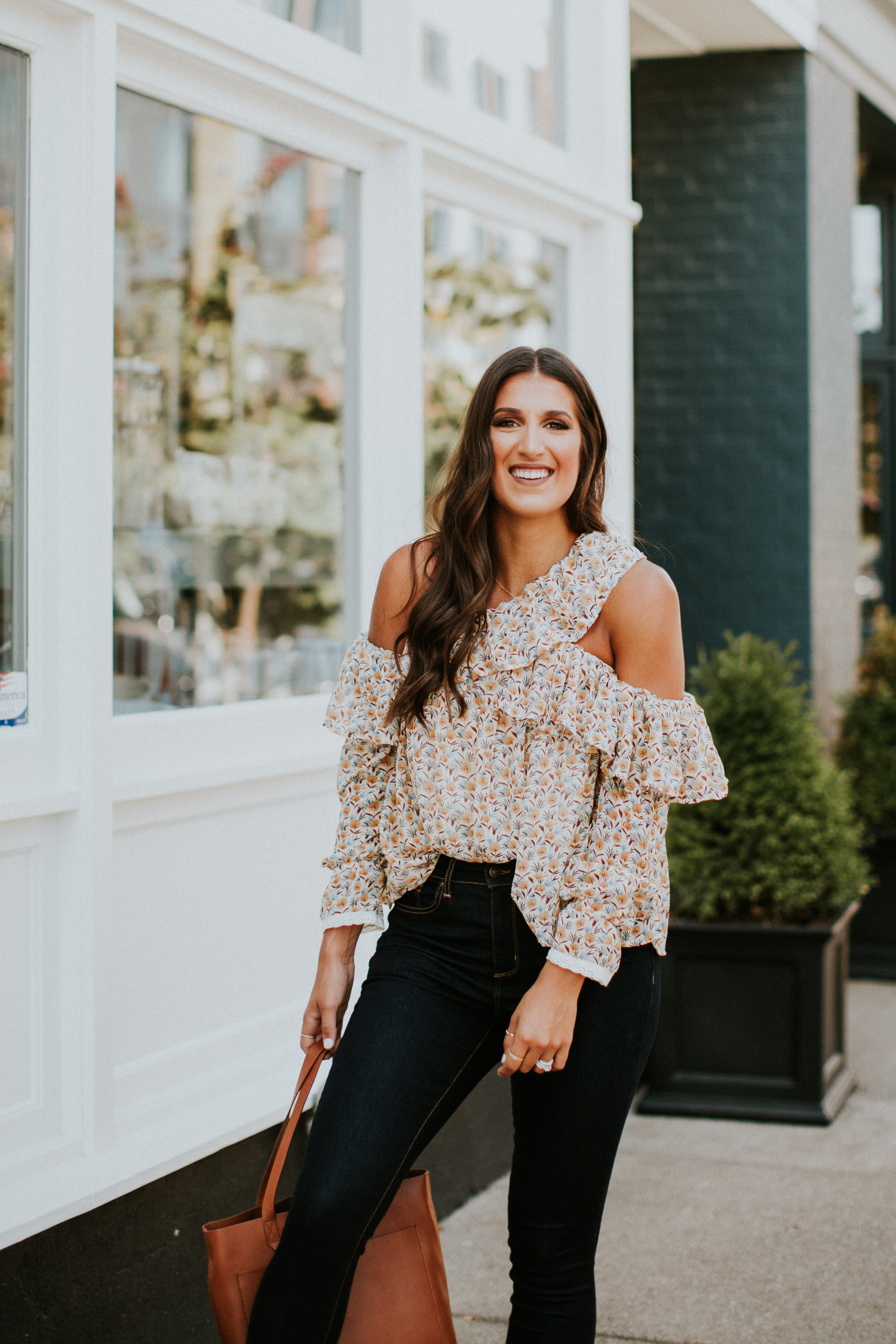 Ruffle Cold Shoulder Top | A Southern Drawl