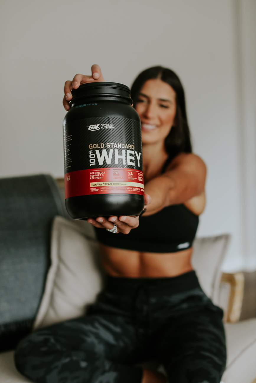 how to increase your protein, walmart activewear, optimum nutrition whey protein, quest protein chips, camo joggers // grace white a southern drawl